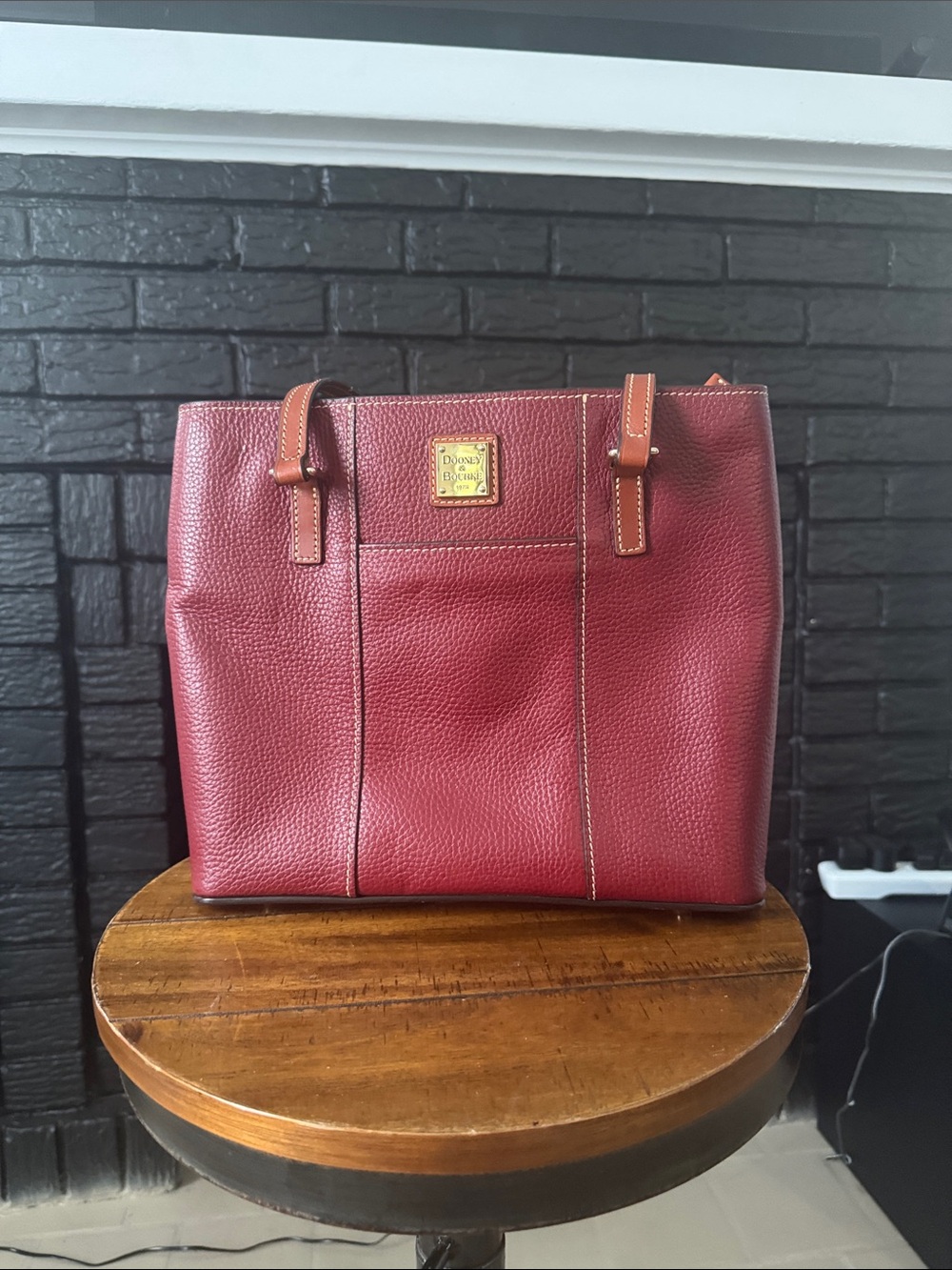 Dooney & Bourke Burgundy Leather Tote Bag